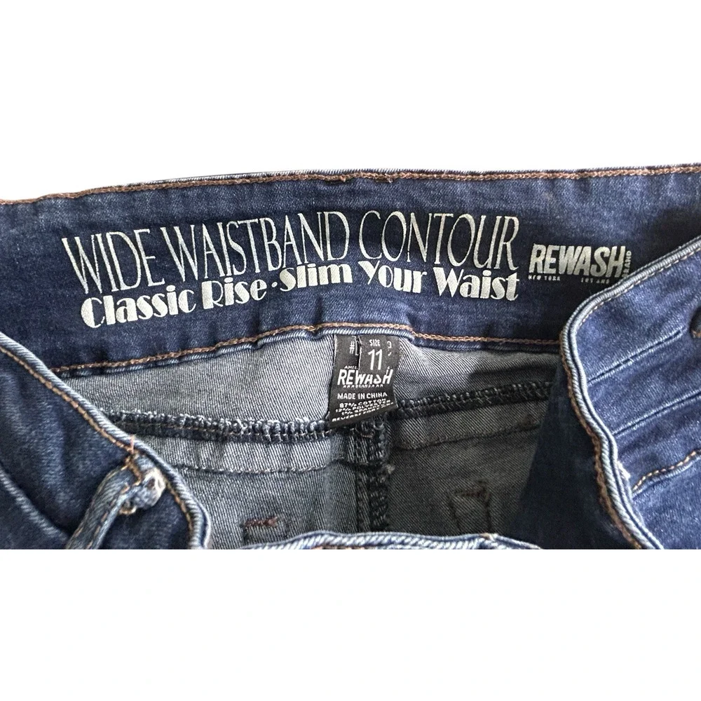 Rewash Classic Rise Contour Jeans Sz 11 Stretch Dark Wash Wide Waistband Skinny - Picture 4 of 8